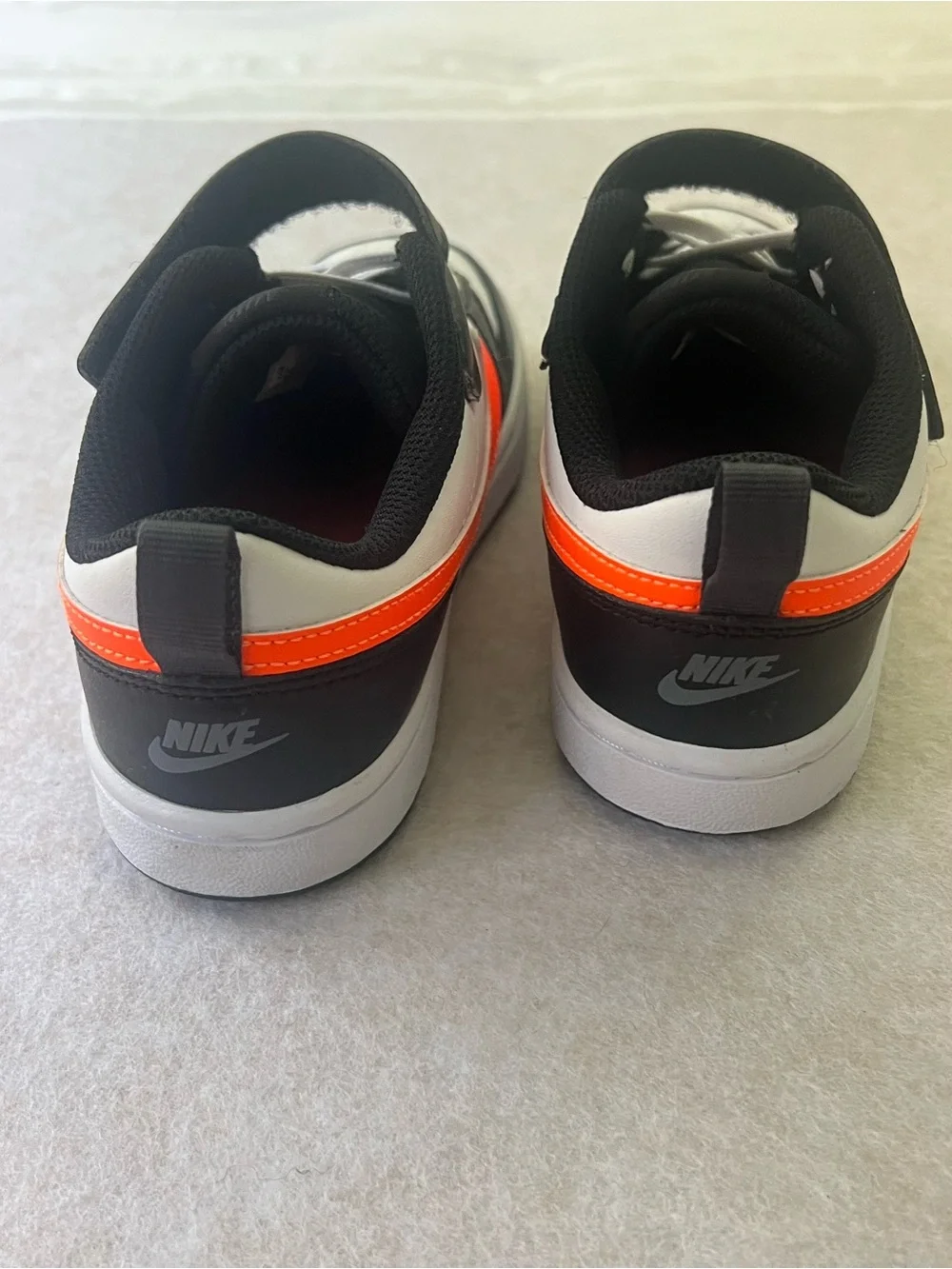 Nike Kids Black White & Bright Orange Sneakers – Size 2Y